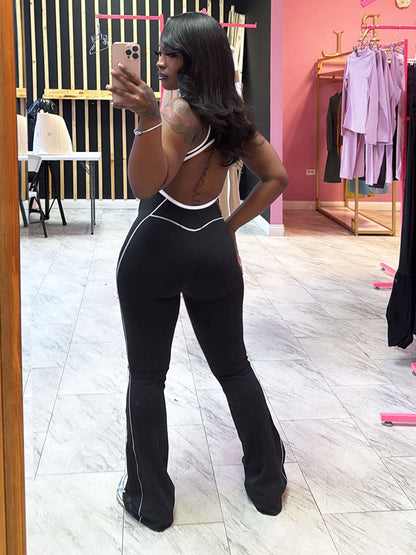 Gymfit Contrast Flared Jumpsuit