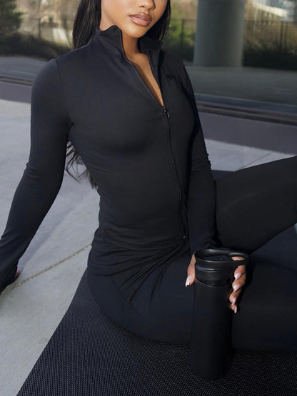 Sculpt Jacket & Flare Pants Set With Headband