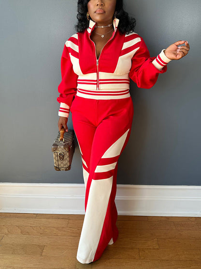 Contrast Cropped Top & Wide Panst Set