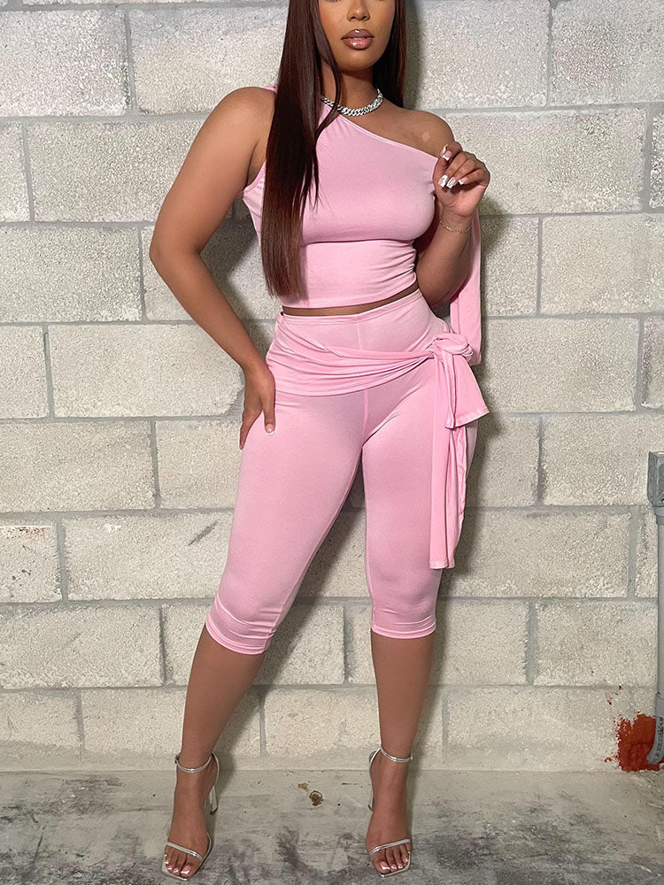 Tie-Up Top & Capri Leggings Set