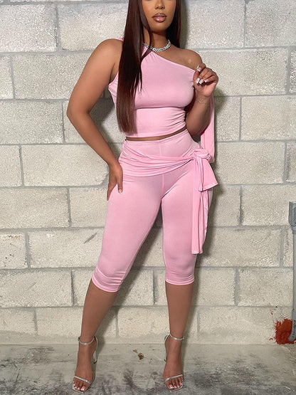 Tie-Up Top & Capri Leggings Set