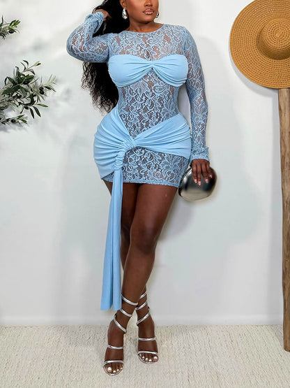 Lace Twist Mini Dress