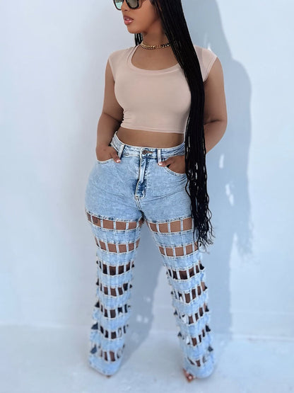 Cutout Denim Jeans