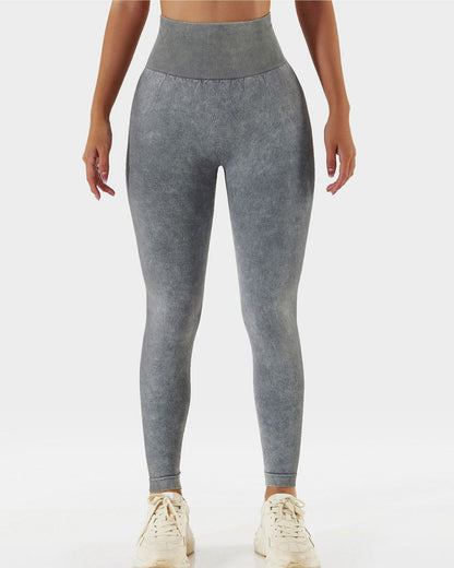 Acid Wash High Waist Sports Leggings