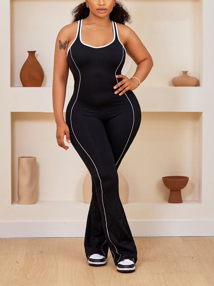 Gymfit Contrast Flared Jumpsuit