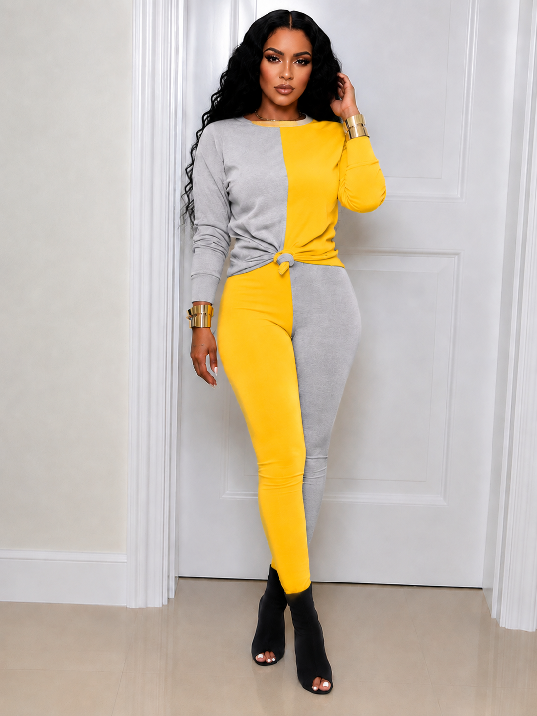 Colorblock Combo Top & Pants Set