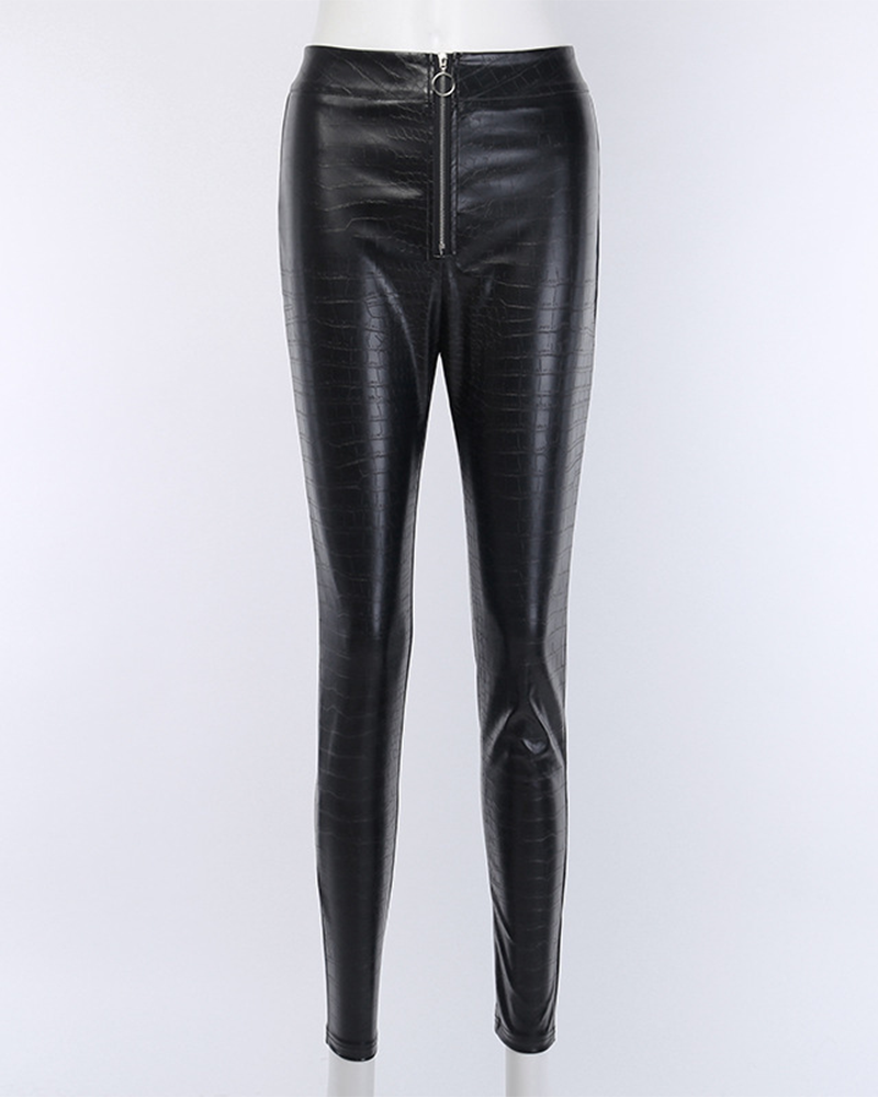 Autumn Winter Slim PU Leather Pants