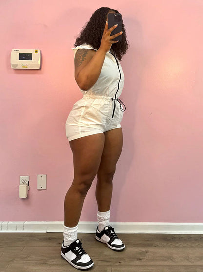 Sleeveless Zip Hoodie Romper