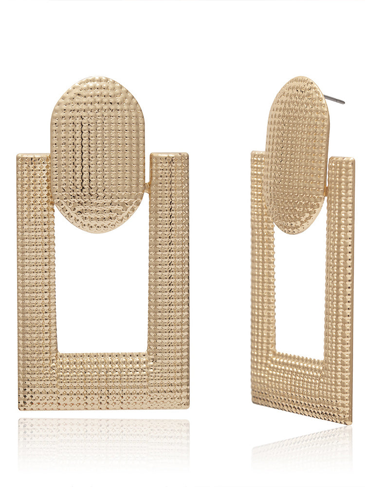 Square Dangling Hollow Earrings