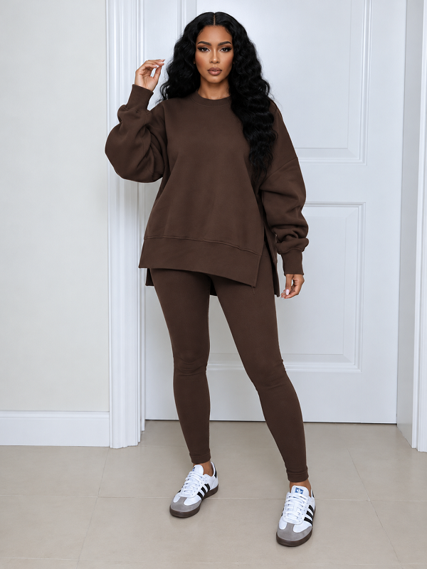 Solid Sweatshirt & Skinny Pants Set