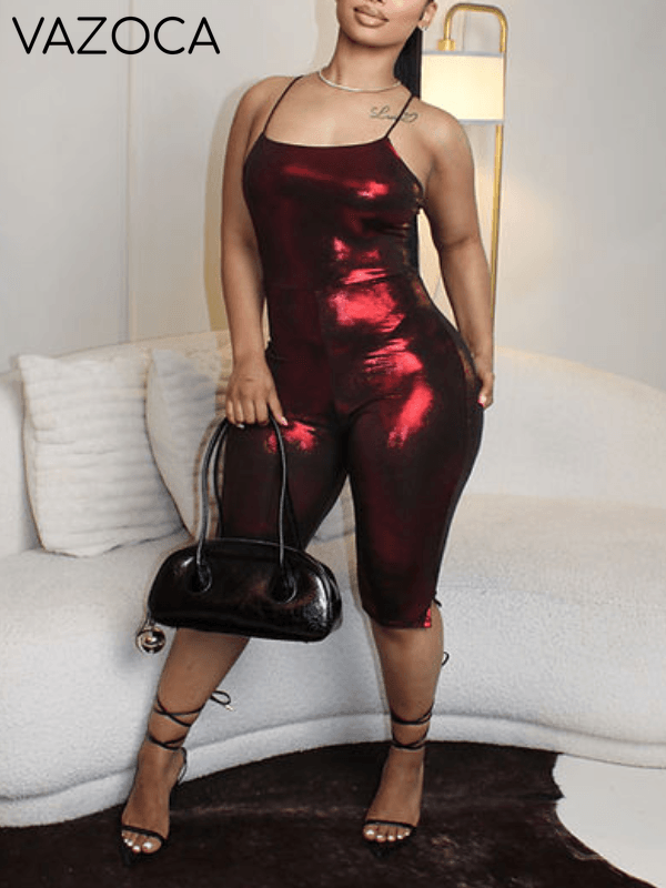 Metallic Cami Romper