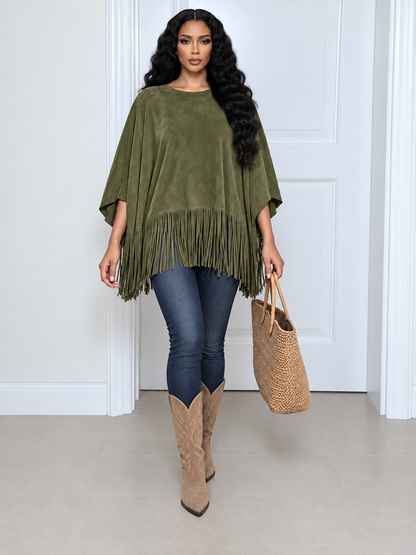 Solid Fringed Tee