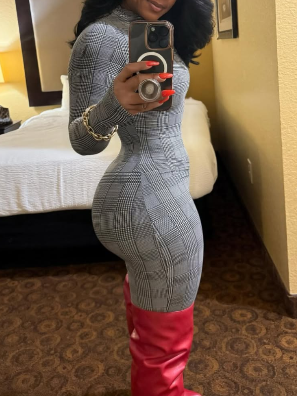 Plaid Skinny Jumpsuit