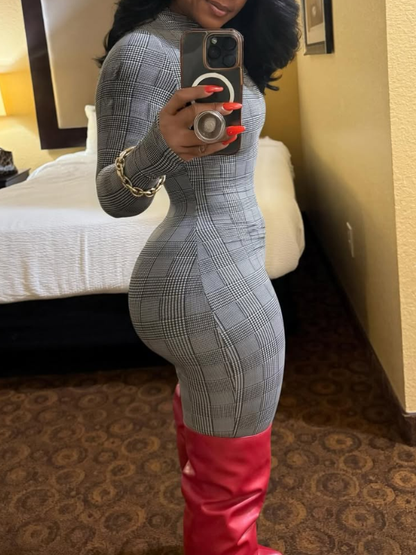 Plaid Skinny Jumpsuit