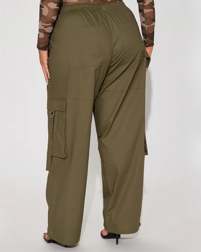 Multi-Pocket Elasticated Waist Cargo Pants