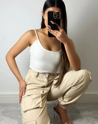 Mid-Rise Multi-Pocket Cargo Pants (pre-sale)