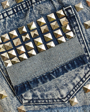 Studded Ripped Denim Shorts