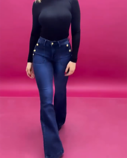 High-Waisted Buttons And Skinny Jeans (Pre-Sale)