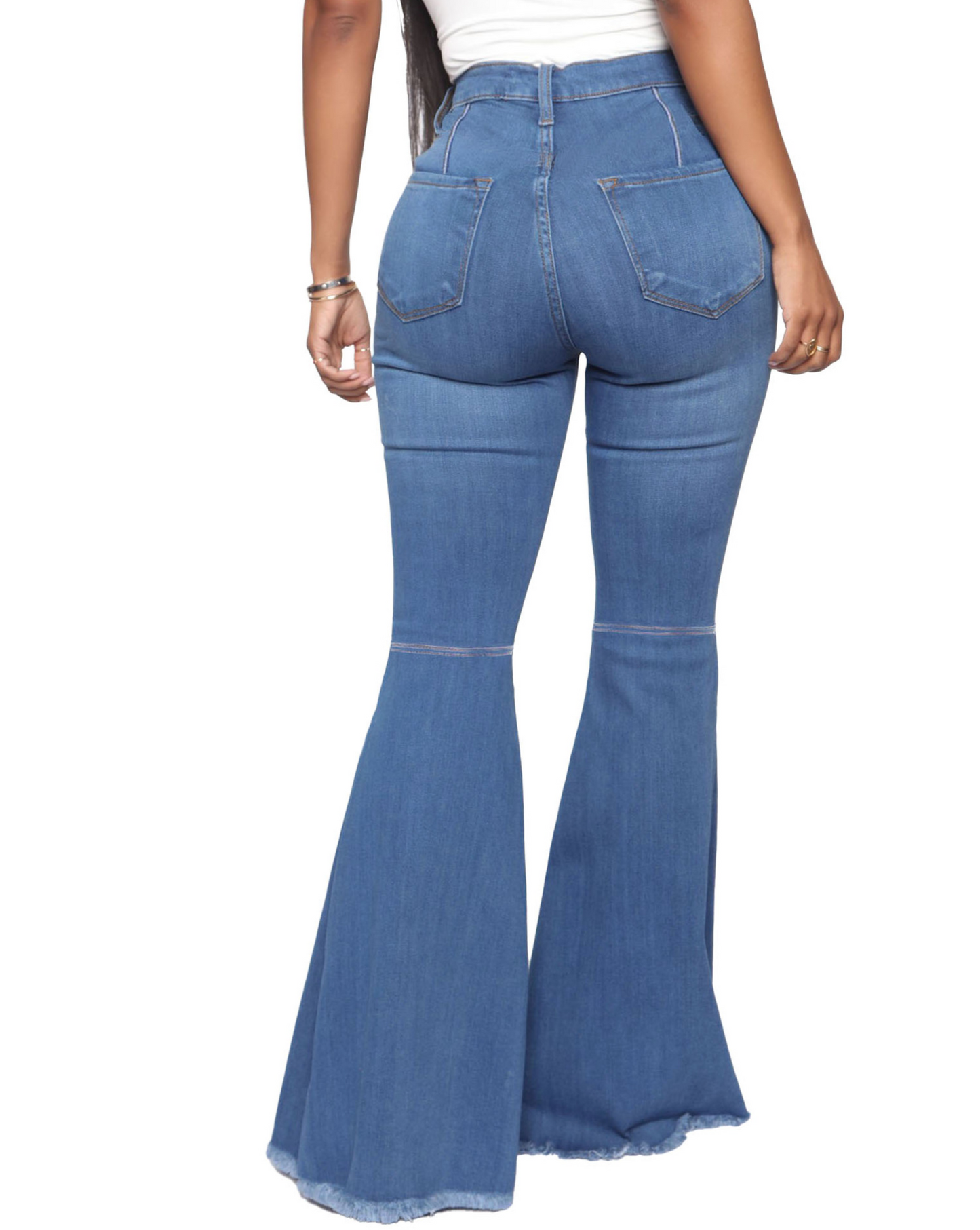 High-Waisted Slim Versatile Fit Stretch Flare Jeans