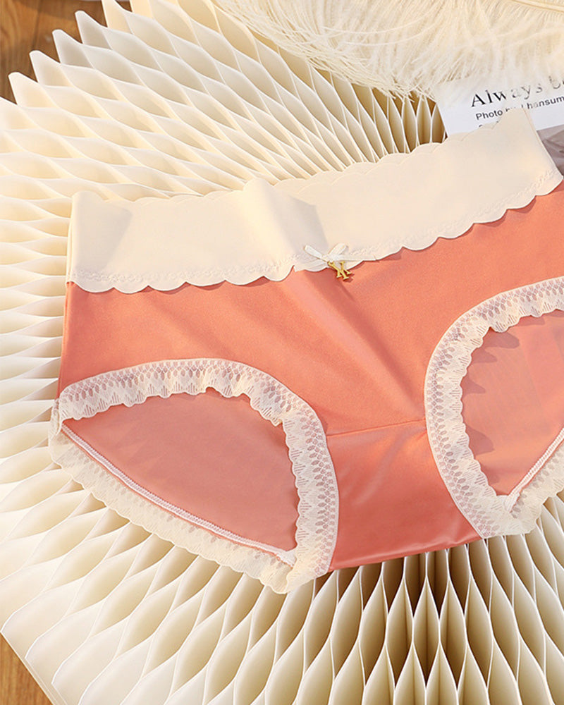 Midrise Sexy Seamless Satin Briefs LightCoral