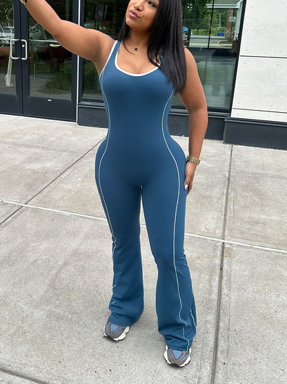 Gymfit Contrast Flared Jumpsuit