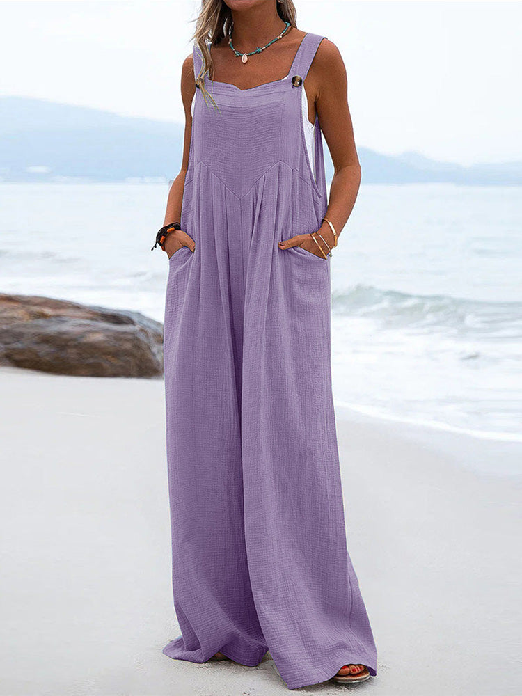 Cotton Linen Loose Overalls