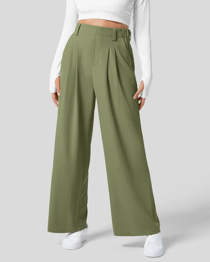 Waffle Wide Leg Casual Suit Pants（Pre-sale）