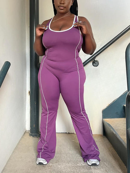 Gymfit Contrast Flared Jumpsuit