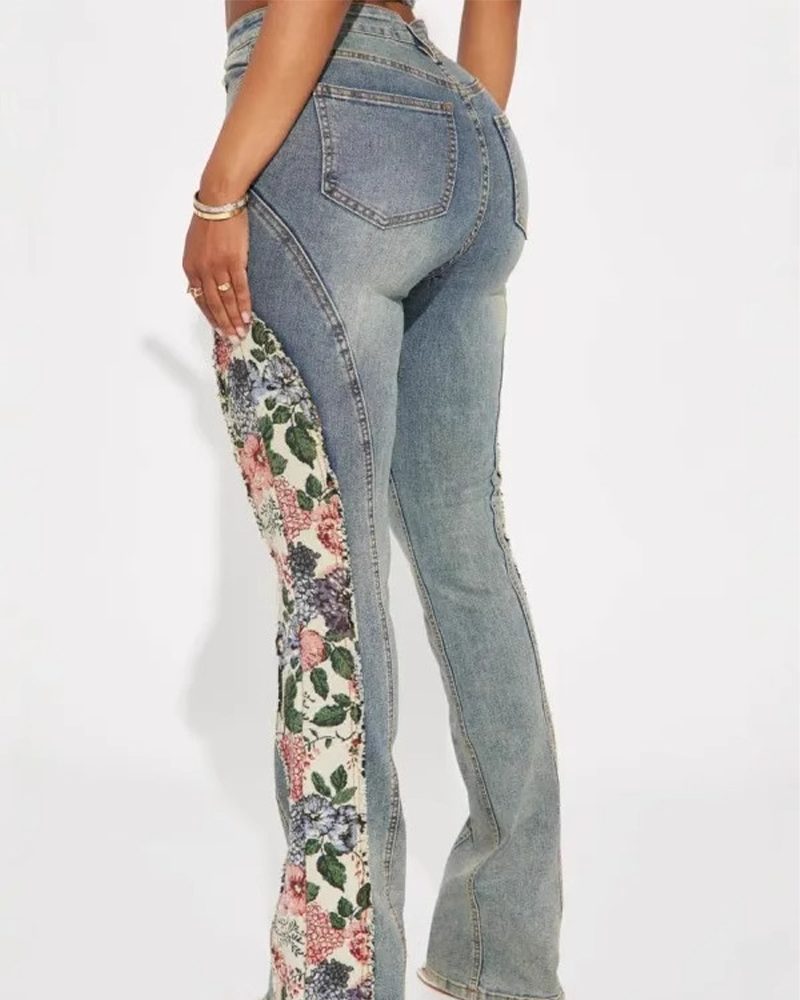 Patchwork Flare Jeans