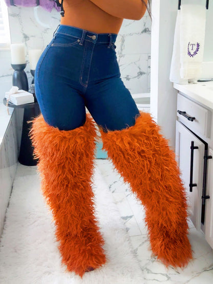 Thigh High Mongolian Fur Boots