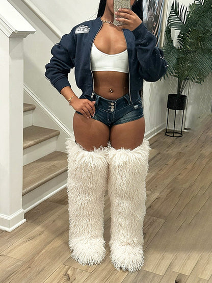 Thigh High Mongolian Fur Boots