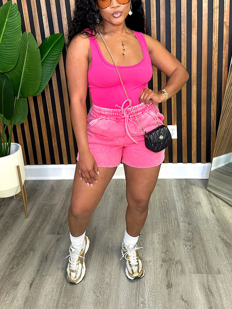 Washed Tank Top & Shorts Set