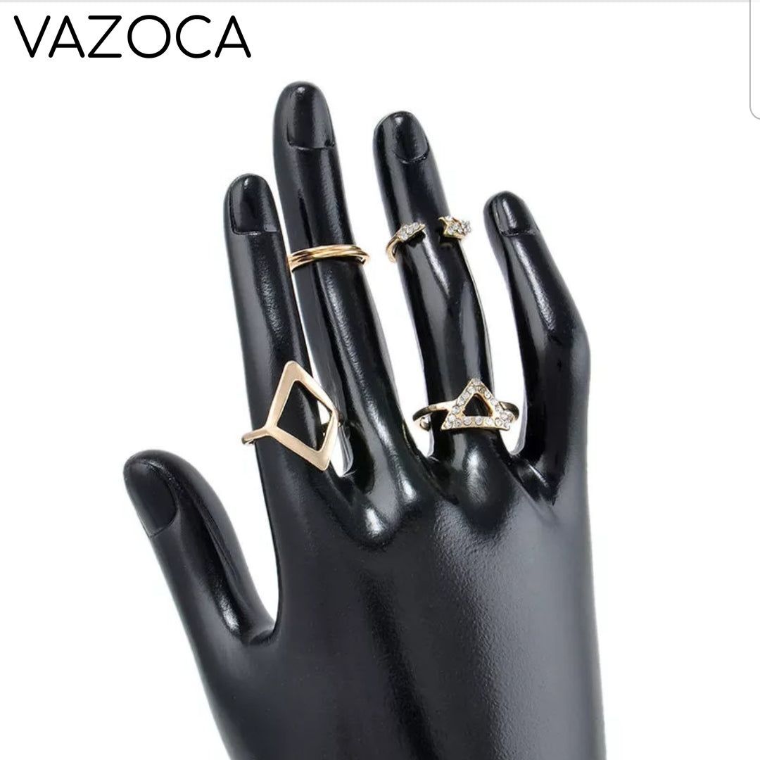 5Pcs/Set Mid Finger Ring - Gold