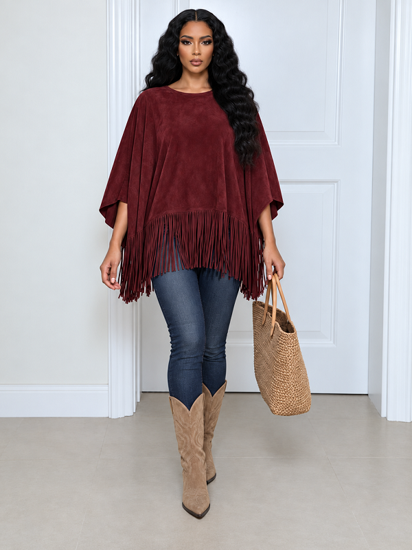 Solid Fringed Tee