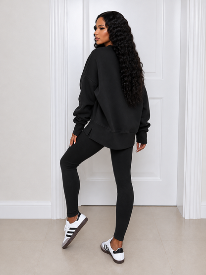 Solid Sweatshirt & Skinny Pants Set