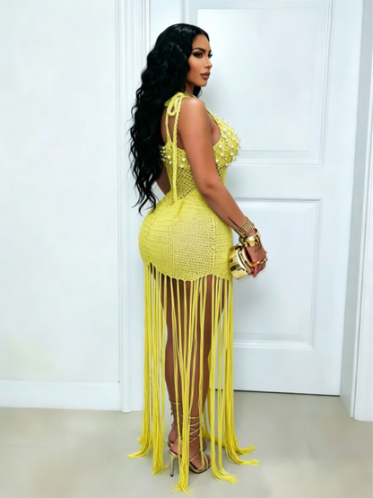 Knit Fringe Maxi dress