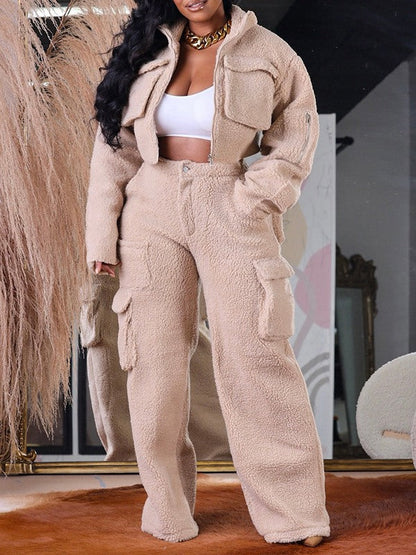Fleece Shearling Cargo Set -- sold out