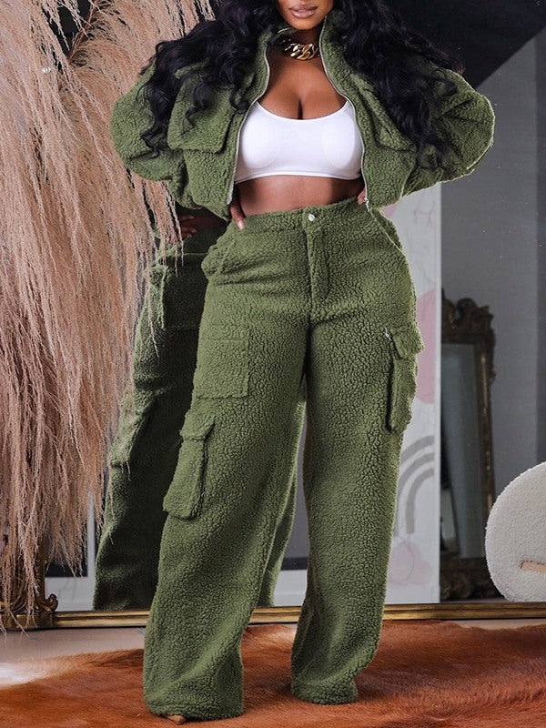 Fleece Shearling Cargo Set -- sold out