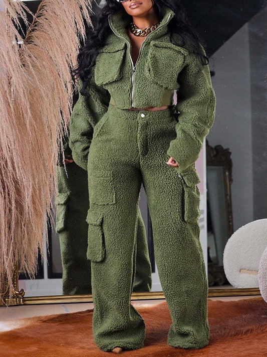 Fleece Shearling Cargo Set -- sold out