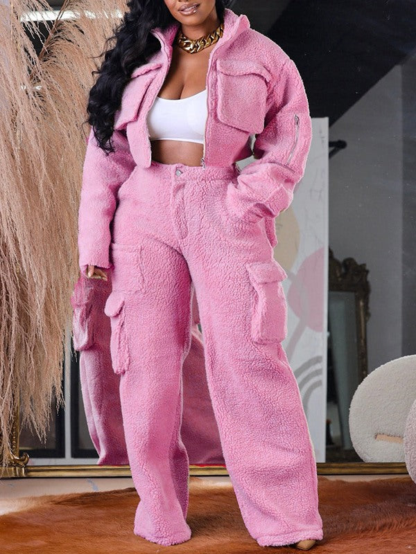 Fleece Shearling Cargo Set -- sold out