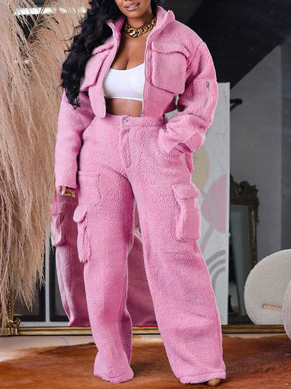 Fleece Shearling Cargo Set -- sold out