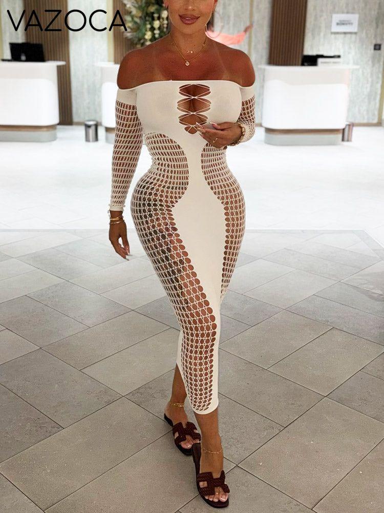 Fishnet Sheer Maxi Dress