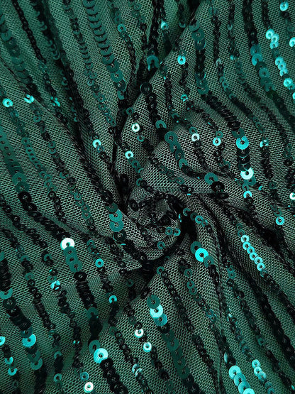 Sequin Puffed Sleeves Party Dress