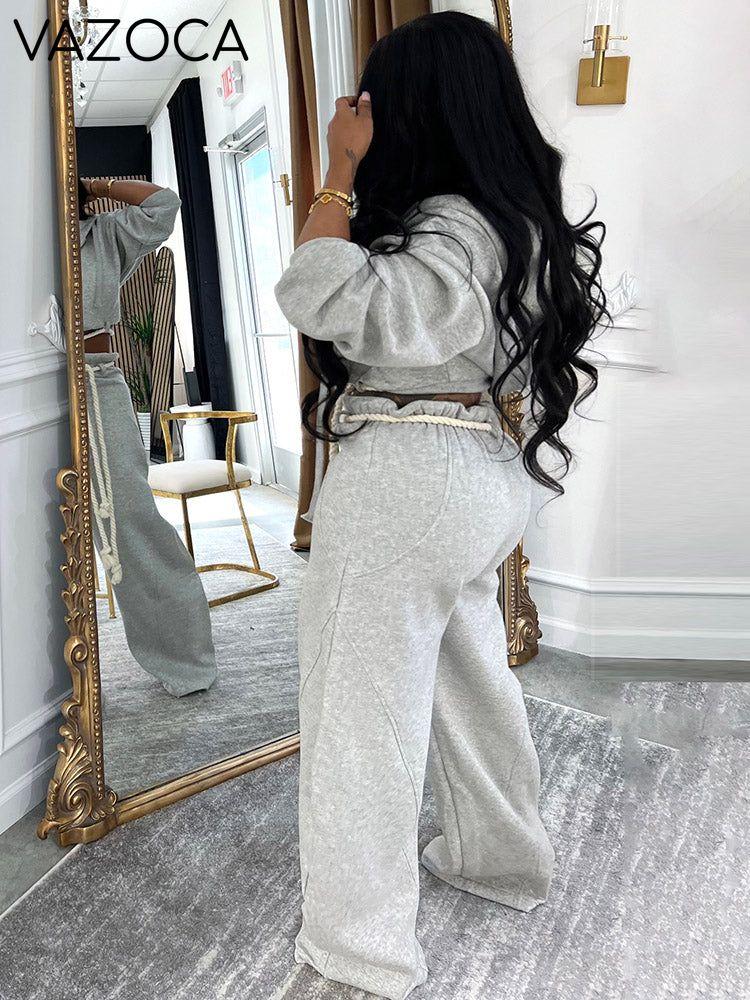 Rope Hoodie Jacket & Wide Jogger Set