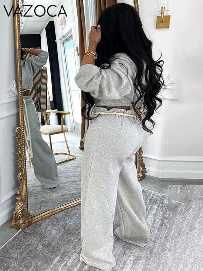 Rope Hoodie Jacket & Wide Jogger Set