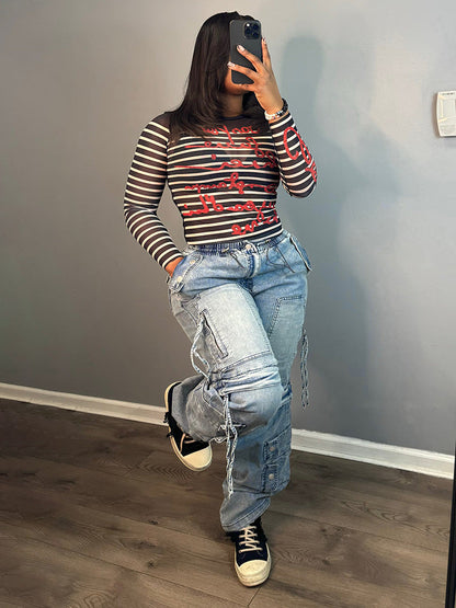 Detachable Denim Cargo Jeans