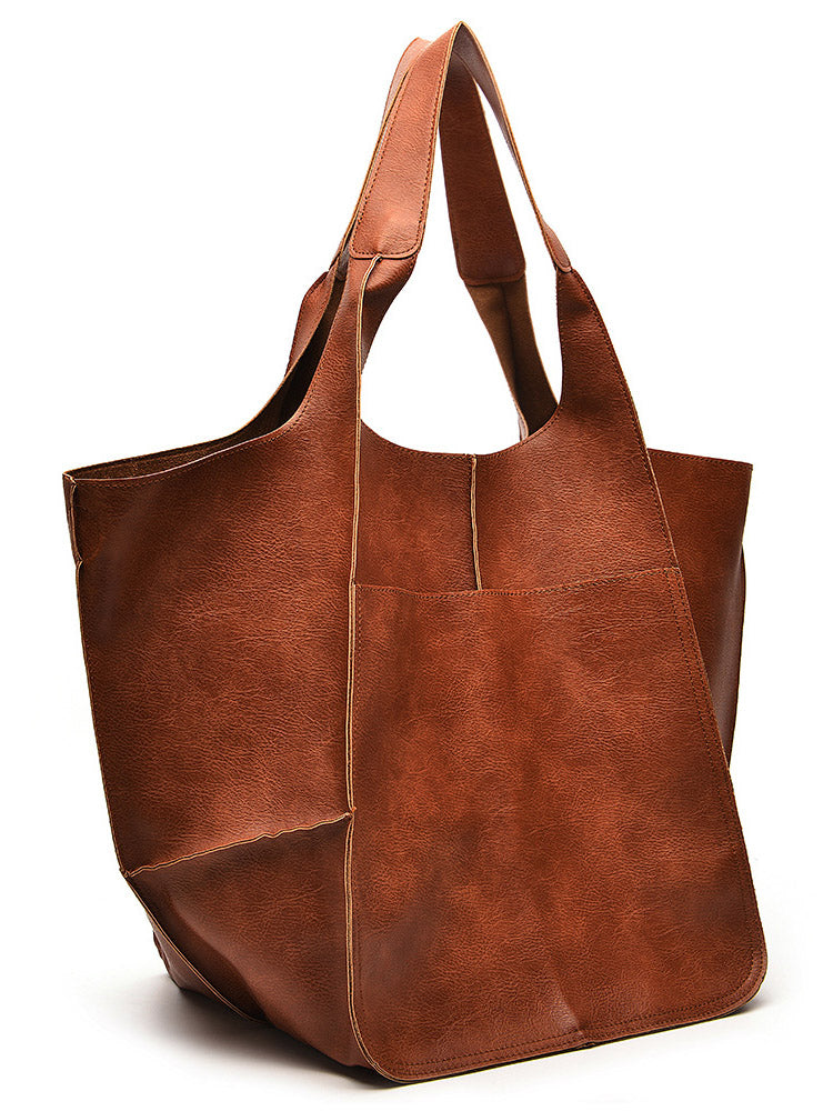 Large Capacity Leather Tote