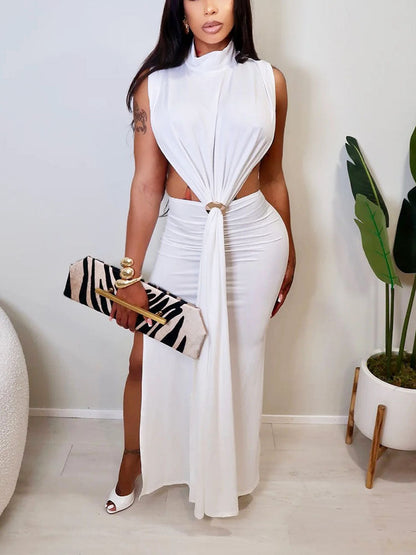 Bold Draped Maxi Dress