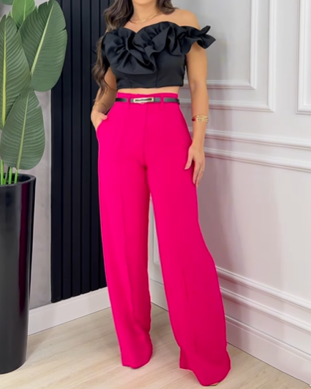 Casual Wide Leg Dress Pants (Pre-sale)