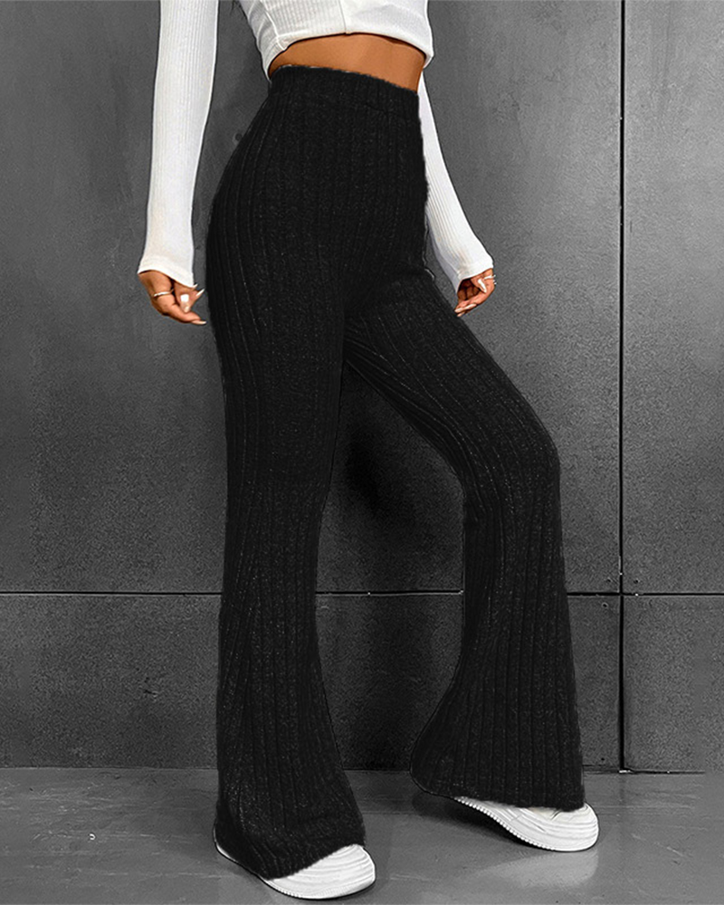 Micro Flared High Waisted Slim Fit Pants